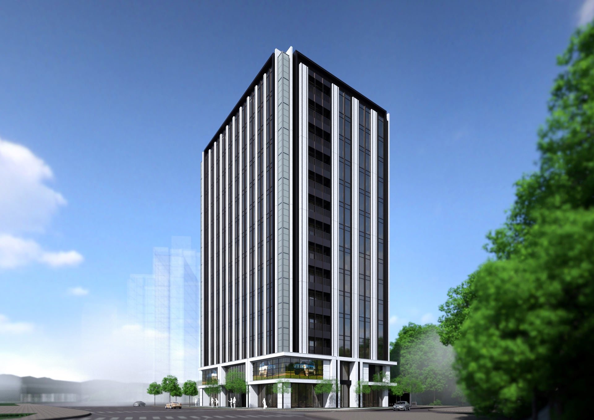 文山博嘉都市更新案建築外觀示意圖（側面）